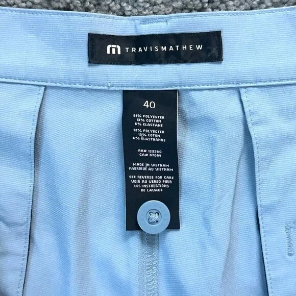 Travis Mathew Golf Chino Stretch Shorts Blue - Sz. 40 Men's Excellent Condition - Picture 5 of 10